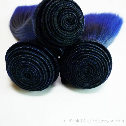 cheap factory price ombre two tone colored straight synthetic hair weave, soft diana synthetic yaki hair pieces raw material